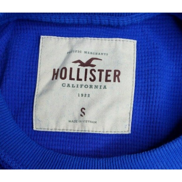 Hollister Blue Small Long Sleeve Crew Neck Shirt | Casual & Stylish Embroidered - Picture 9 of 12
